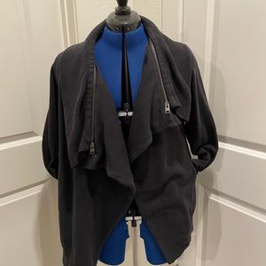 All Saints a-symmetrical sweatshirt cardigan